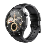 Havit M9031 Pro smart watch AMOLED display Bluetooth calling DeepSeek AI support premium zinc alloy body dual leather silicone strap front view black color
