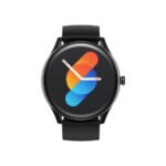 Havit M9036 Smart Watch showing a premium circular black zinc alloy smart watch body with a bright 1.39-inch HD round touch display panel, a single physical side navigation button layout, and a comfortable black silicone wrist strap view