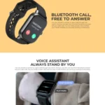 Havit M9038 Pro Smart Watch showing a premium rectangular black zinc alloy smart watch case with a massive 2.06-inch HD AMOLED touch screen display face, side physical control button architecture, and a breathable black silicone sports wrist strap view