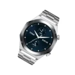 Titan Maestro Premium Smart Watch showing its polished luxury metallic case, sharp color touchscreen face, and premium elegant strap setup in image_72eee5.png