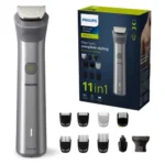 Philips MG5930/15 5000 Series 11-in-1 advanced multi-grooming rechargeable cordless hair, beard, and body trimmer kit with detailer head, nose trimmer head, attachment combs, storage pouch, and Type-C cable turn on