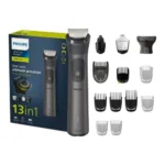 Philips MG7920/15 7000 Series 13-in-1 advanced multi-grooming rechargeable cordless hair, beard, and body trimmer kit with detailer head, nose trimmer head, attachment combs, storage pouch, and Type-C cable turn on