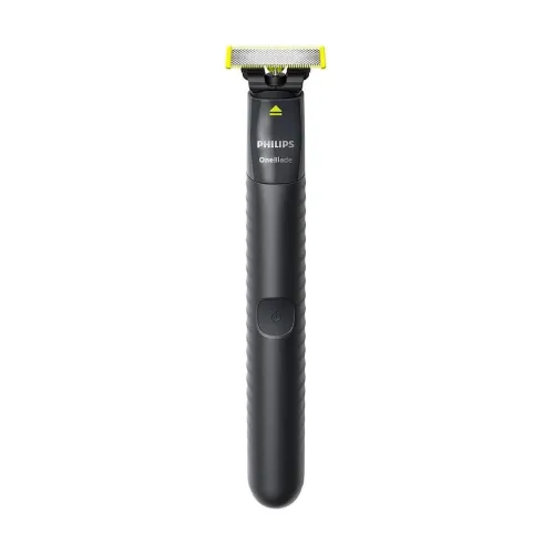 Philips OneBlade QP1424/10 hybrid rechargeable cordless electric hair trimmer and shaver with attachment combs and USB charging cable turn on
