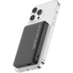 Anker 334 10000mAh premium high capacity wireless magnetic power bank with 7.5w magsafe snap array and 20w pd type-c output smart multi-protect sleek black frame view]
