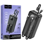Hoco J132B 30000mAh premium high capacity portable power bank with dual usb output multi-port layout fire retardant sleek matte shell with digital led battery percentage display status view]