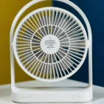 Jisulife FA19A premium compact battery free portable usb desktop fan with 4 speed adjustable dc motor and type-a power cable input fire retardant sleek pocket friendly matte shell layout with 270 degree rotation frame front view