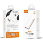 Ldnio PR518 5000mAh premium ultra compact portable mobile power bank with smart auto-id usb output port and fire retardant sleek lightweight pocket friendly shell layout with led power status indicator view