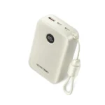 Vention FKBN0-C 20000mAh premium high capacity portable power bank with built-in 22.5w type-c to type-c cable fire retardant sleek armor shell layout with digital led battery percentage display status view]
