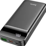 Hoco J89 premium compact 10000mAh high capacity portable power bank with 20W power delivery type-c output and 22.5W quick charging fire retardant sleek pocket friendly shell layout with real time digital led battery level status screen front view