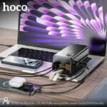 Hoco MMJ-12 premium heavy duty 50000mAh high capacity monster power bank with 22.5W fast charging usb-a port 20W power delivery type-c interface smart digital led percentage display monitor front view matte shell layout