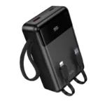 Hoco MMJ-17 premium pocket size 20000mAh high capacity portable power bank with high speed dual port usb output interface smart digital led percentage display monitor front view matte shell layout