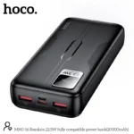 Hoco MMJ-16 premium pocket size 20000mAh high capacity power bank with 22.5W fast charging usb-a port 20W power delivery type-c interface smart digital led percentage display monitor front view matte shell layout