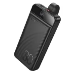 Hoco MMJ-26 premium compact 30000mAh high capacity portable power bank with 22.5W fast charging usb port 20W power delivery type-c interface and smart digital led percentage display monitor front view matte shell layout