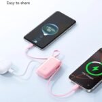 Joyroom JR-PR2 premium ultra compact 10000mAh mini power bank with dual 70cm retractable fast charging Type-C cables 35W high velocity power delivery system and large digital led display monitor matte finish protective shell