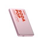 Momax 1-Power Pass limited edition premium pocket size magnetic wireless power bank with retro soda pop designer graphics theme high velocity type c power delivery system front view texturized artistic layout