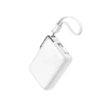 Joyroom JR-PBF27 Pro premium pocket size 10000mAh fast charging power bank with integrated type c cable lanyard 30W power delivery capability and high definition digital display screen front view sleek white structural shell