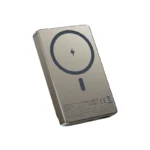 WiWU Wi-P020 ultra thin series 22.5W fast charging 10000mAh power bank with premium aluminum casing and clean LED indicators front view space gray color