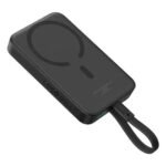Baseus PPCXM10T magnetic power bank 30W 10000mAh with integrated Type-C cable and premium matte finish front view black color