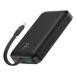 Baseus PPCXM10T magnetic power bank 30W 10000mAh with integrated Type-C cable and premium matte finish front view black color