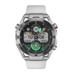 Haylou Watch R8 smart watch 1.43 inch AMOLED display Bluetooth calling fitness tracking 3ATM waterproof military grade toughness front view black color