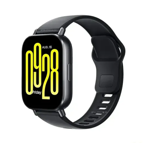 Redmi Watch 5 Active smart watch with ultra large 2.0 inch display and premium matte chassis showing heart rate tracking app interface