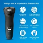 Philips S1121/40 Shaver Series 1000 Wet or Dry Electric Shaver - Image 3