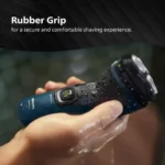 Philips S1151/00 1000 Series rechargeable cordless electric rotary shaver with ComfortCut blades, 3D flex heads, non-slip rubber grip, and charging cable turn on