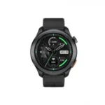 Haylou Solar Neo 2 Smart Watch showing a sleek round metallic frame with a bright 1.43-inch AMOLED touchscreen, customizable watch face, and dual strap options