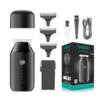 VGR V-932 portable professional rechargeable cordless hair and beard trimmer with attachment combs and Type-C charging cable