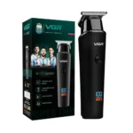 VGR V-937 professional rechargeable cordless hair and beard trimmer with digital LED display, attachment combs, and Type-C charging cable