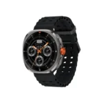 Haylou VIBE Bluetooth Calling Smart Watch with a sporty round dial and premium black silicone strap shown in image_72eee5.png