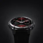 Zeblaze Vibe 7 Pro rugged smart watch with AMOLED touch screen and Bluetooth calling system front view black color