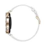 HUAWEI WATCH GT 5 41mm Lady Smart Watch featuring its slim circular gold stainless steel watch case, vibrant AMOLED display with a classy minimalist feminine watch face, and an elegant strap