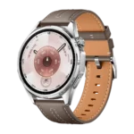 HUAWEI WATCH GT 6 premium premium smartwatch displaying its circular high-resolution AMOLED touchscreen face plate and elegant stainless steel watch case housing attached to a luxury wristband strap