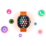 Tecno Watch Neo smart watch with premium round AMOLED display screen and a sleek metal-edged chassis shown in image_72eee5.png