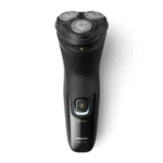 Philips X3021/00 3000X Series wet and dry rechargeable cordless electric rotary shaver with PowerCut blades, 4D flex heads, open pop-up trimmer, and USB-A charging cable turn on