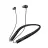 Sleek black Hoco ES3 Pro ANC Bluetooth 6.0 Neckband Earphones unit showcasing its flexible silicone collar band frame inline physical audio control buttons module wire leads and magnetic acoustic earbud shells layout