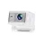 White Magcubic HY350 Max smart Android projector showing its modern compact rectangular body large glass optical lens assembly cooling vents and rear interface input ports layout