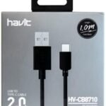 Havit CB8510 1M Lightning Cable Price in BD - Front layout view of Havit CB8510 1M USB to Lightning fast charging and data cable for iPhone