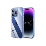 UGREEN LP731 iPhone 15 Pro Crystal Transparent case showing its crystal clear back panel design with anti-yellowing Bayer material attributes