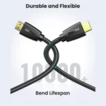 UGREEN HD118 (40412) High-End 4K Braided HDMI Male to Male Cable (5m) - Black - Image 2