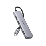 UGREEN 70336 4-port USB-C to USB 3.0 hub with aluminum housing and auxiliary power port for laptops