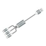 Havit H622 3-in-1 Charging Cable Price in BD - Front layout view of Havit H622 3-in-1 Micro USB, Type-C and Lightning fast charging cable