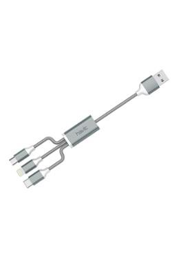 Havit H622 3-in-1 Charging Cable Price in BD - Front layout view of Havit H622 3-in-1 Micro USB, Type-C and Lightning fast charging cable