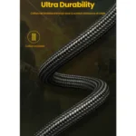 UGREEN DP114 (80394) DisplayPort 1.4 Male to Male Braided Cable (5m) - Black - Image 2