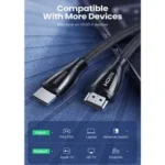 UGREEN HD140 (80405) Ultra High-Speed 8K Braided HDMI Male to Male Cable (5m) - Black - Image 2