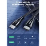UGREEN HD140 (80402) Ultra High-Speed 8K Braided HDMI Male to Male Cable (1.5m) - Black - Image 2