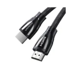 UGREEN 80405 Ultra High-Speed 8K Braided HDMI 5m Cable with a black double-woven cotton-nylon jacket and standard HDMI Type-A connectors