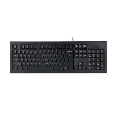 A4Tech KRS-82 ComfortKey USB Bangla Multimedia Keyboard featuring a full-size black layout with rounded keycaps and laser-etched Bangla letters