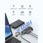 UGREEN 15548 CR113 4-port USB 3.0 hub with micro-USB auxiliary power port for stable device connectivity